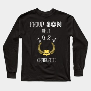 proud son of a 2024 graduate - proud son of a class of 2024 senior graduate graduation day Long Sleeve T-Shirt
